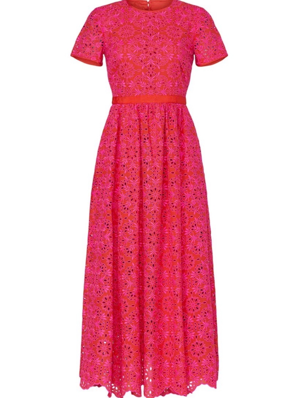 J. Crew Hot Pink Eyelet Maxi Dress